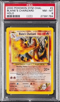 2000 POKEMON GYM CHALLENGE HOLO #2 BLAINE'S CHARIZARD PSA 8 | eBay