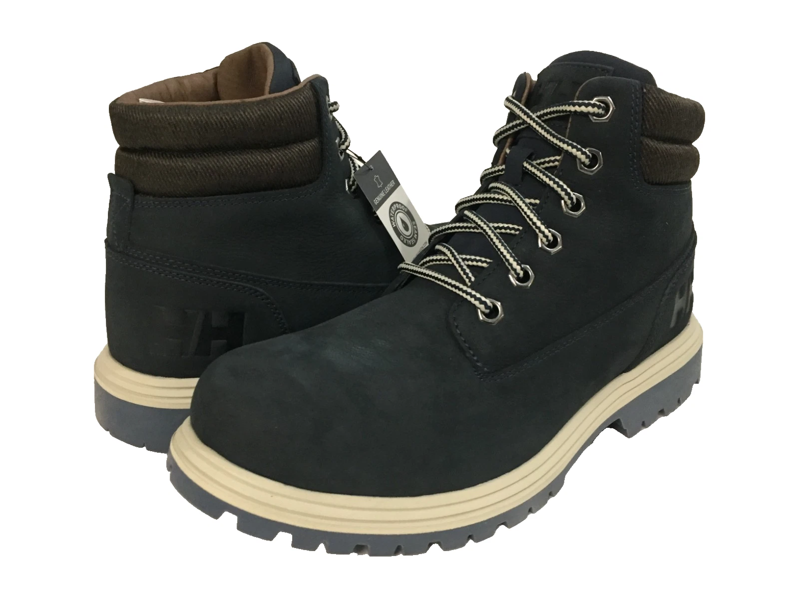 Helly Hansen Mens 114-24.597 Navy Blue Fremont Leather Waterproof Boot Sz 8.5