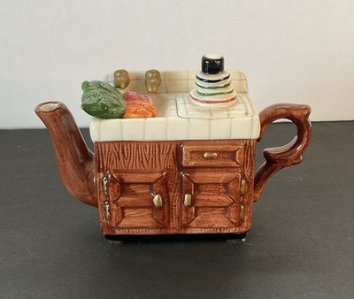 World Bazaar Mini Teapot Cottage Kitchen Sink Ceramic Figurine *See Note*