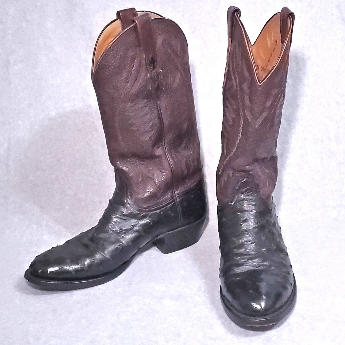 10.5D seldom worn Black men’s cowboy boots MILWAUKEE LEATHER BOOT J TOE by DAN POST – Dan Post Boots main image 3