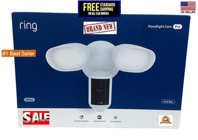 Ring Floodlight Cam Pro Wired 2nd Gen (Newest Model) Retinal 4K - White