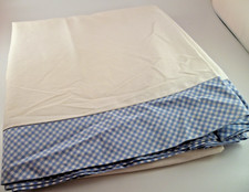Pottery Barn Kids Crib Bed Skirt Nursery 16" Drop Gingham Checkered White Blue