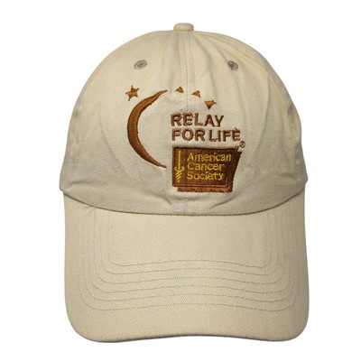 Relay For Life American Cancer Society Baseball Cap Beige One Size Adjustable