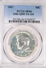 1967 SMS Kennedy Half Dollar QDO FS-101 PCGS SP 66 MS 66 Variety Coin 50C