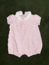 Vintage Carters Baby 3-6 Months Strawberry Pink Bubble Romper One Piece