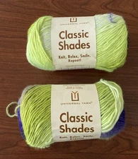 2 Skein Universal Yarn Classic Shades, 197 Yds, AcrylicBlend, Neon Lime Surprise
