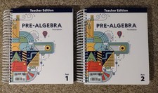 BJU Pre-Algebra Teachers Edition Parts 1 & 2
