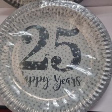 BULK LOT 52 x PACKS SILVER WEDDING 25 YEARS PAPER PLATES