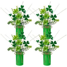 St Patrick's Day Decorations 4 Pack St Patricks Day Floral Picks Green Shamrock