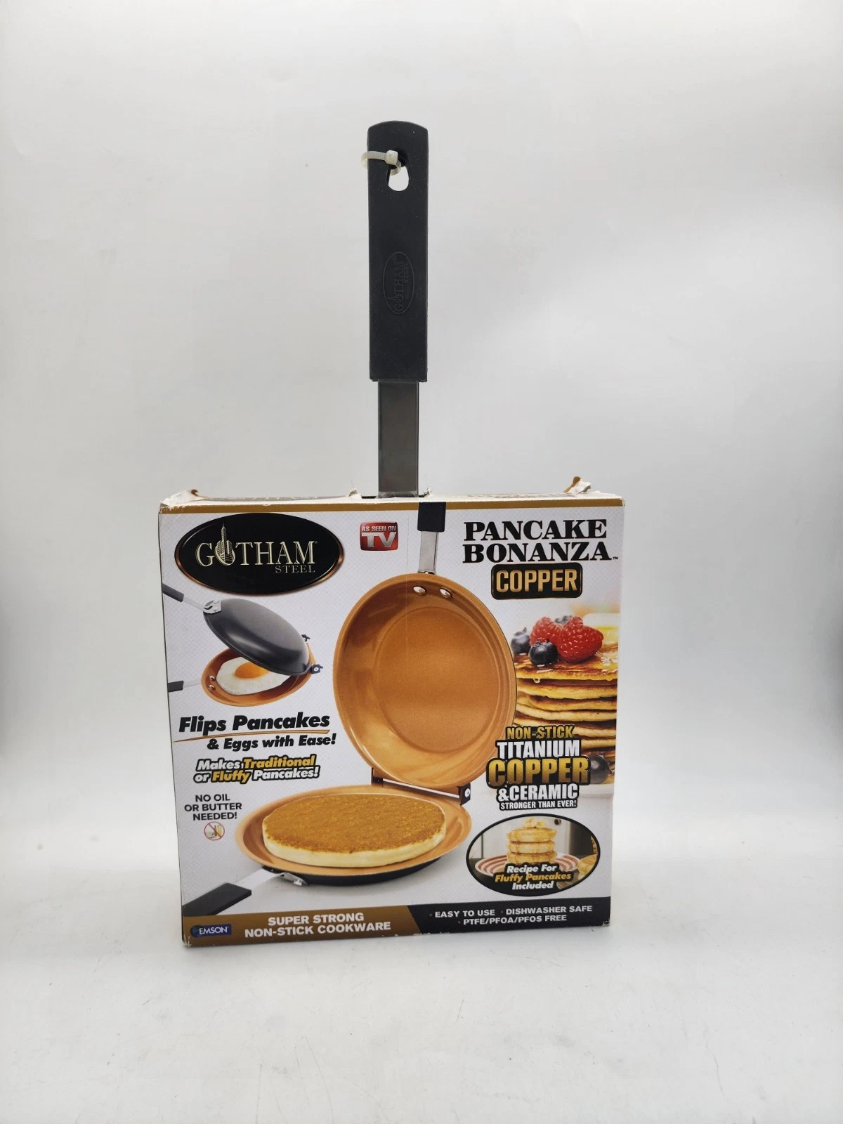 Gotham Steel Pancake Bonanza Copper Non-Stick Pan Set As Seen on TV New Open Box
