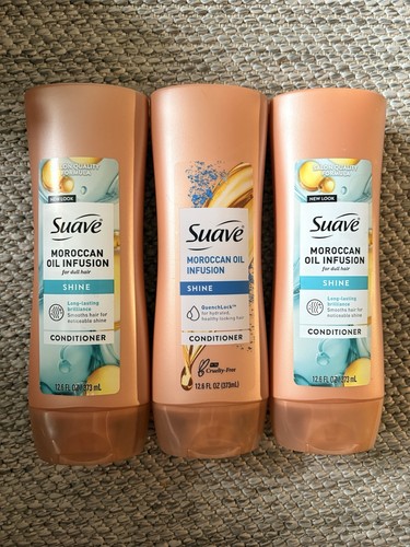3 Pack Suave Moroccan Oil Infusion Shine Conditioner, 12.6oz - Picture 1 of 3