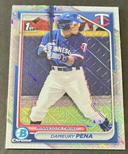 2024 Bowman Chrome Mega Box Mojo Refractor 1st Bowman Dameury Pena Twins RC