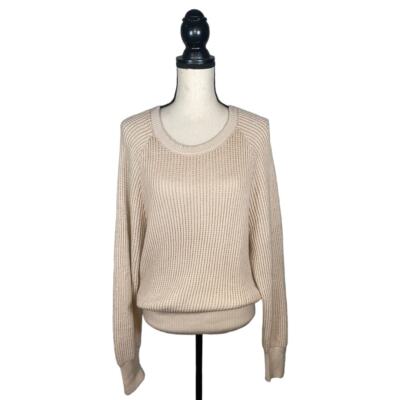 NEW Splendid Beige Tan Metallic Waffle Knit Sweater      Size: S