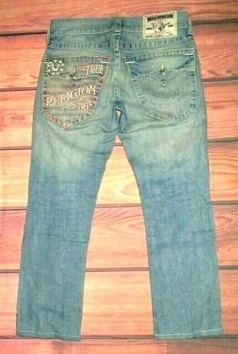 MENS TRUE RELIGION STRAIGHT DENIM JEANS 