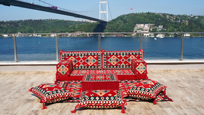 Arabic Majlis, Moroccan Cushion, Ethnic Floor Cushion, Red Sofa Slipcovers