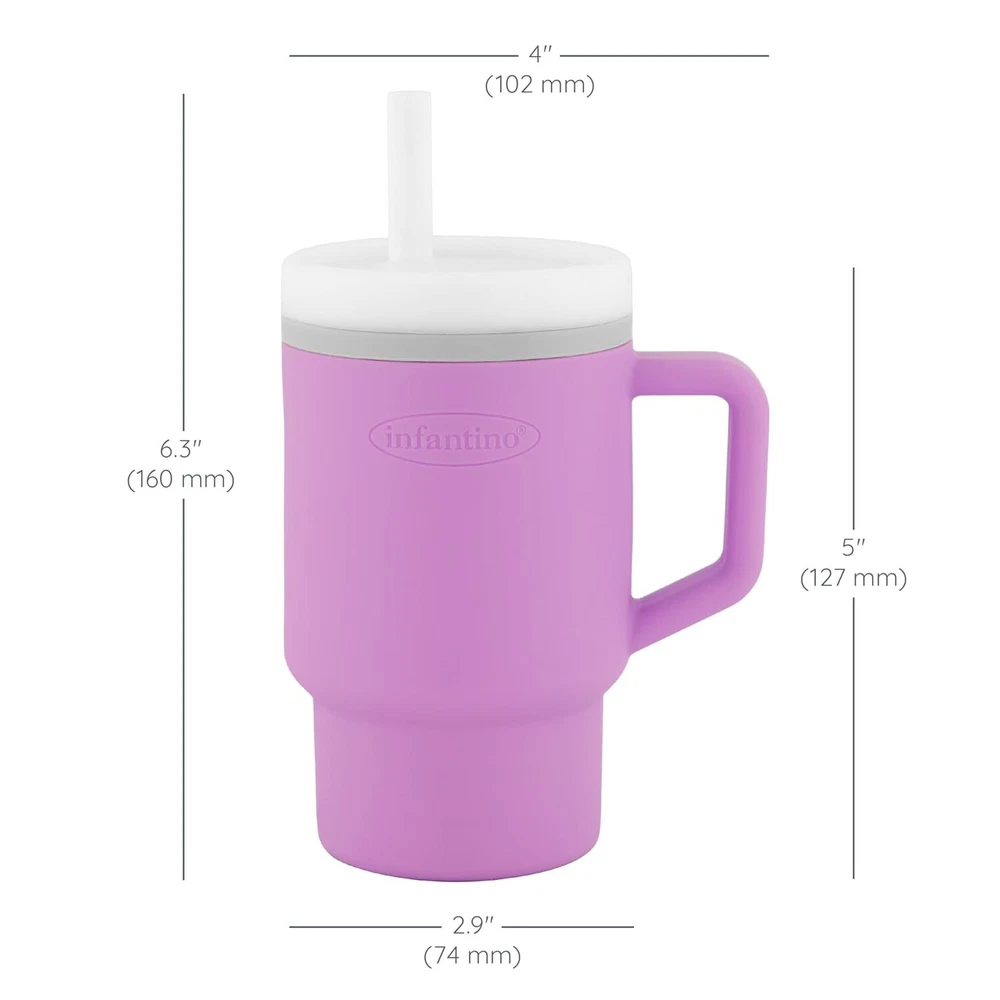 Leak-Proof 9oz Toddler Tumbler with Straw & Handle in Lilac - Easy Clean Sippy Cup