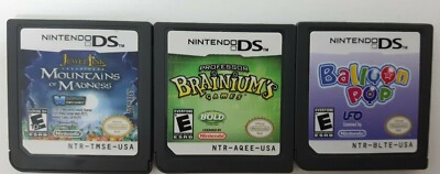 Jewel Link Mountains of Madness/Professor Brainium/Balloon Pop (Lot of 3) DS Gam