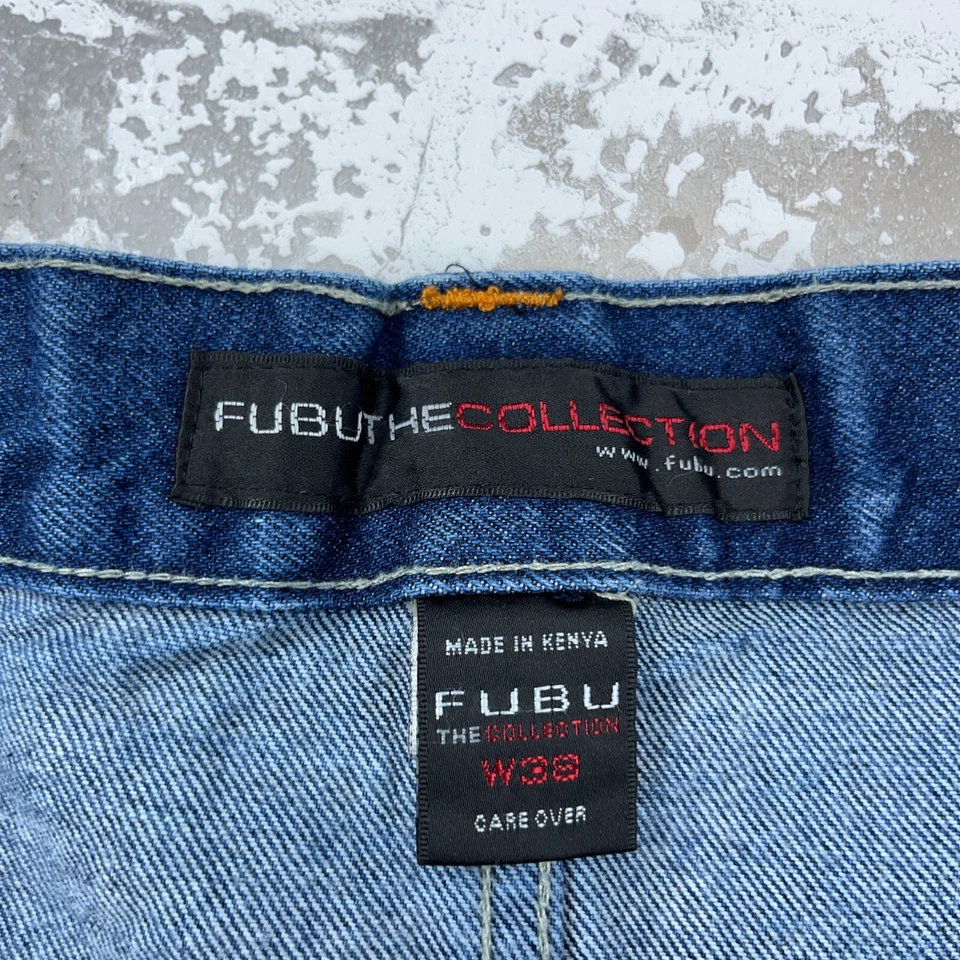 Винтажные мужские шорты плотника Fubu 38 мешковатые шорты коньки Y2K кибер хип-хоп рэп - Изображение 3 из 4