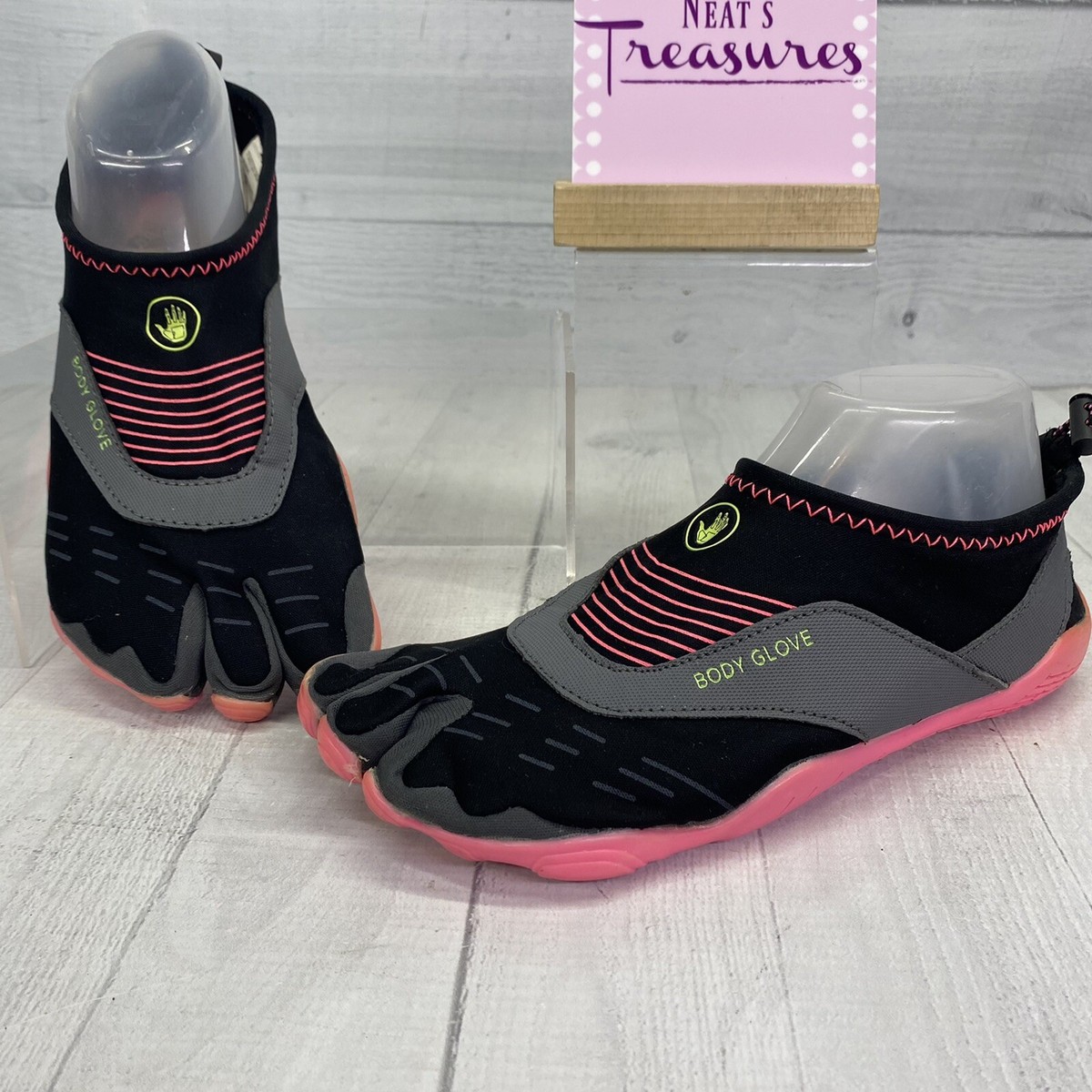 3T Body Glove Women Barefoot Pink Black Gray Toe Design Cinch