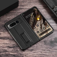 For Google Pixel Fold Shockproof Leather Case Kickstand Hybrid Protective Cover