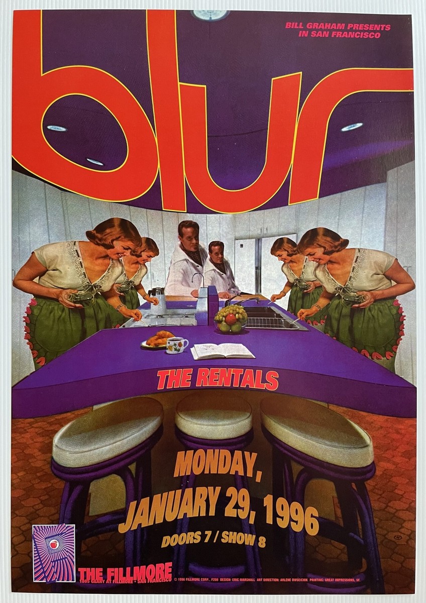 Blur Concert Poster 1995 F-208 Fillmore | eBay