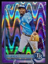 2022 Bowman Chrome Prospects Alejandro Pie #BCP-99 Purple RayWave Refractor /250