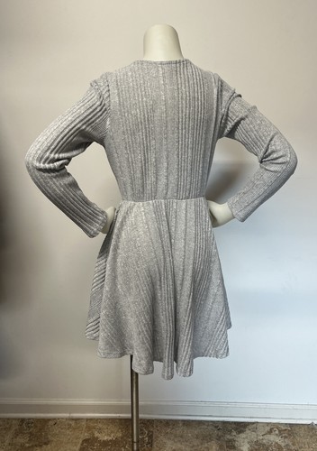 Dress GB Gray Woman's Dress Size XL Rib Knit Snap Front Ladies - Picture 8 of 13