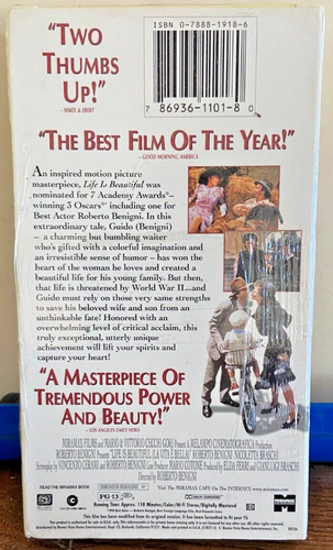 Life Is Beautiful Factory Sealed VHS Tape English Version 1998 #17877 - Picture 2 of 5