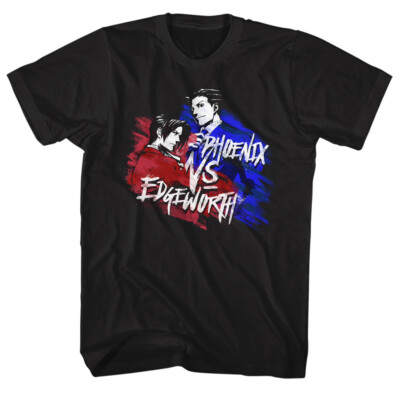 Ace Attorney Video Game Anime Phoenix VS Edgeworth Men's T Shirt