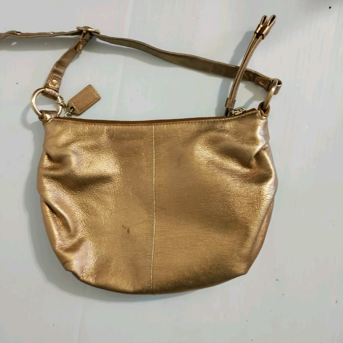 Coach Ali Leather Top Handle Rose Metallic Gold Hobo Hand Coach Ali Leather Top Handle Rose Metallic Gold Hobo Hand