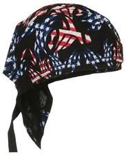 Skull Cap Motorcycle Bandana Head Wrap Doo Rag Dorag Tribal Tattoo American Flag