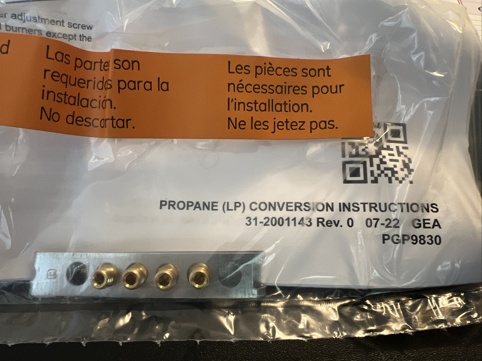 GE Propane (LP) Orifices Conversion Kit For Downdraft Model PGP9830 eBay