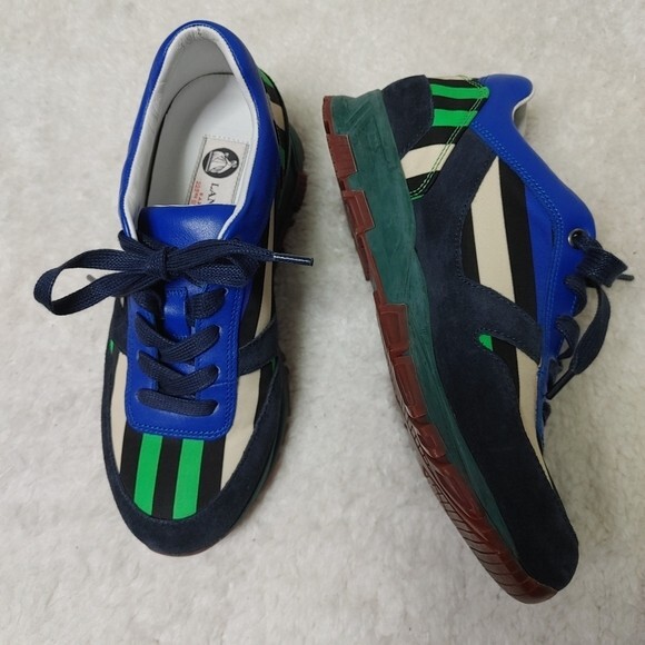 LANVIN 25SS スニーカー ブルー系 Made In Italy Lanvin blue green striped sneakers size US 5.5 EU 36 | eBay