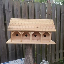 Cedar Bird House Purple Martin Hand Made Large 4 Nests Removable Back