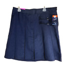 French Toast Big Girls Teens Pleat and Tab Skirt Skort Uniform Plus Size 38 Navy