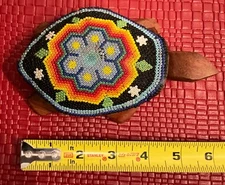 Huichol Indian Folk Art Beaded Turtle Trinket Box