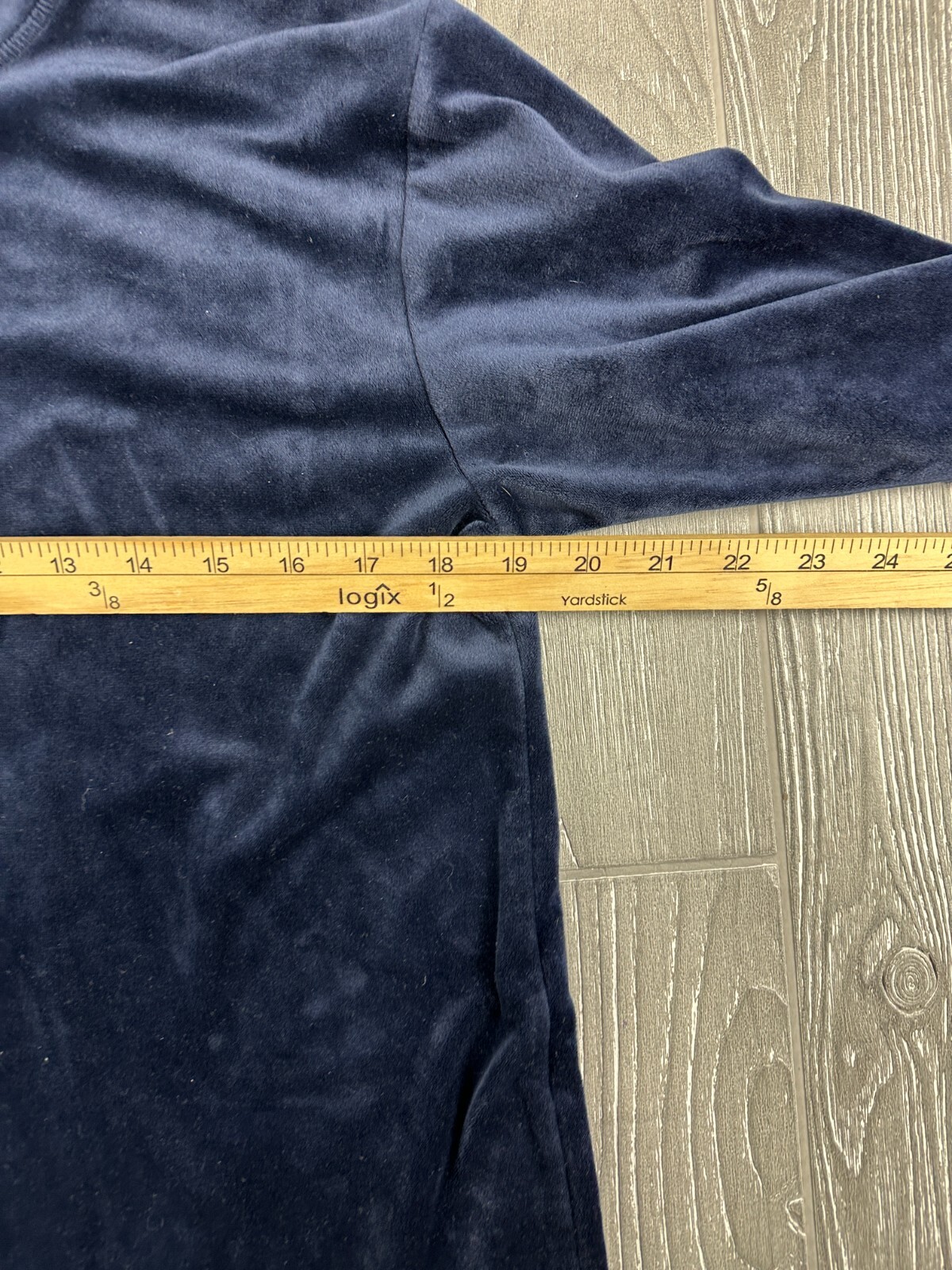 Chicos Zenergy Velvet Tunic Hoodie Pullover Blue … - image 7