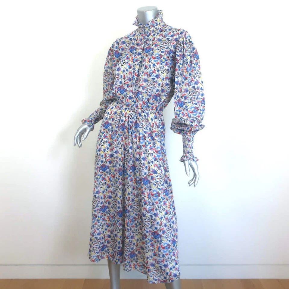 Vestido Isabel Marant Etoile Galoa Midi Multicolor Estampado Floral Algodón Talla 36 Foto 2 de 4