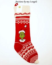Pottery Barn Kids DR SEUSS GRINCH MERRY & BRIGHT Christmas Stocking NO MONO NAME