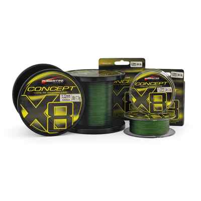 CONCEPT X8 PE BRAIDED LINE 24 LB TUBERTINI 0.14MM BRAIDED 300 YARD SPINNING