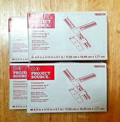 Lot of 4 Project Source 0650134 T-Connector Matte White and Matte Black Covers