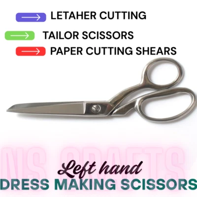 NS CRAFTS Left Handed 8" Tailor Scissor – Sewing, Fabric, Craft, School, Office use