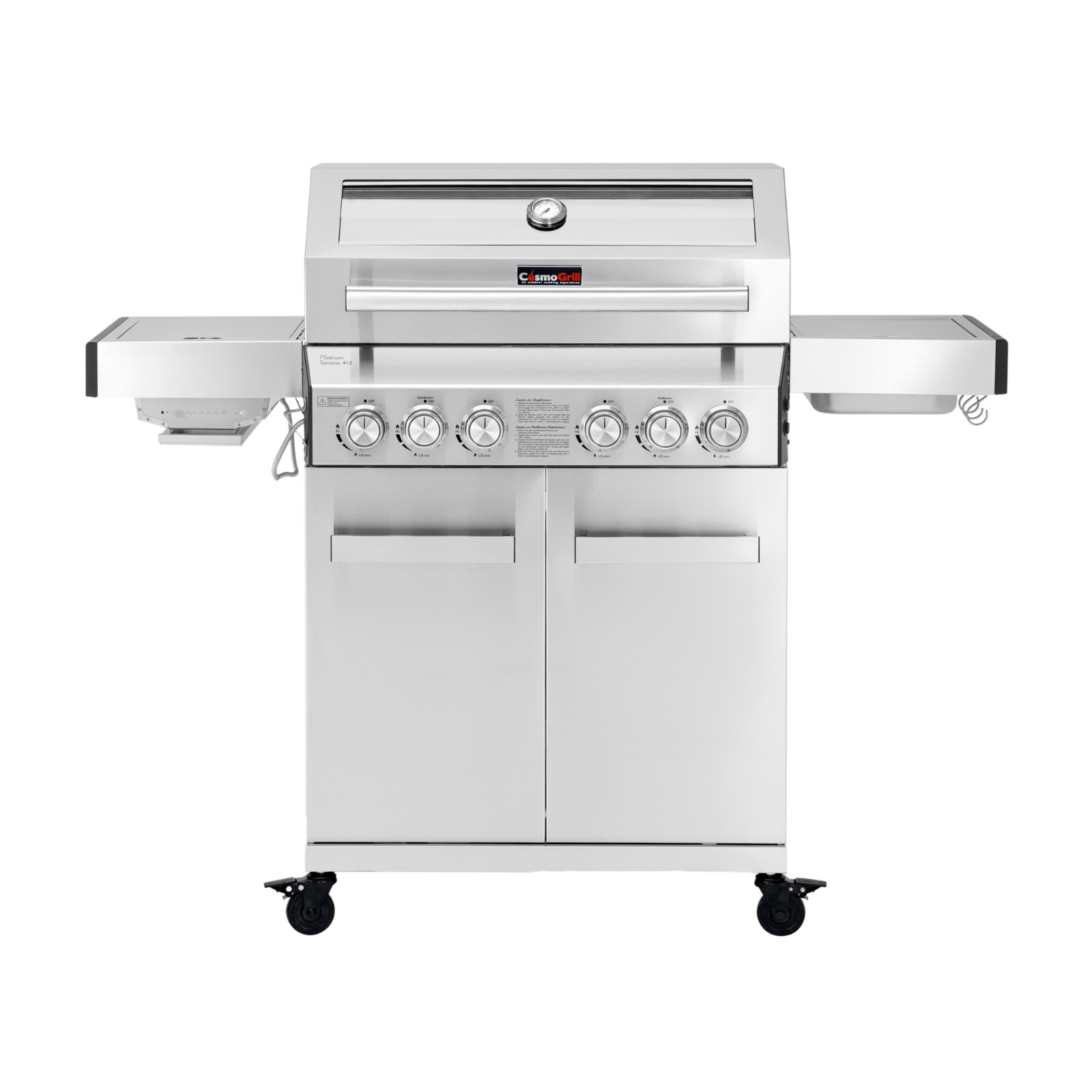 CosmoGrill Platin YAMARA Gasgrill BBQ 4+2 Edelstahl Outdoor Grill