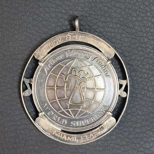 STERLING SILVER WORLD SUPERRAMA ARTHUR MURRAY LRG. BALLROOM DANCE AWARD PENDANT