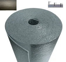 Reflective BLACK SILVER Foam Insulation Thermal HEAT Shield 24" x 5ft Barrier