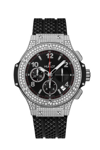 HUBLOT Big Bang Monochrome Steel Diamond Bezel Silver Dial Quartz Ladies_909120 Hublot Big Bang 38 361.SX Silver Colored Sunray Dial  main image 3