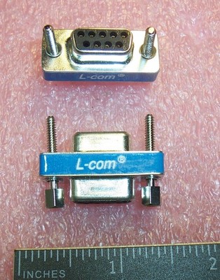 QTY (5) SP9668 L-COM NULL MODEM DSUB ADAPTERS DB-9F to DB-9F ROHS