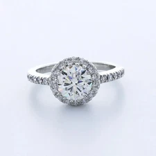 Engagement Ring Vintage Platinum 2.26 Carat Round Lab-Grown Diamond G VS1