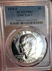 Photo of a 1976-S Eisenhower Dollar Proof from an eBay listing that sold on Jul 21, 2026