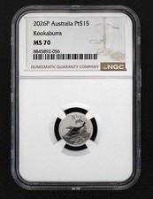 2026 Australia 1/10 ozt Kookaburra 9995 Platinum Coin Pt$15 NGC MS 70 Z98 2699.90 per troy oz